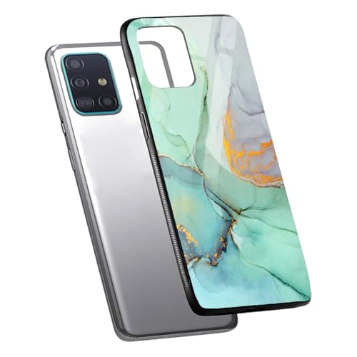 Image of COLORflow Back Cover Compatible with Samsung Galaxy A71 | Green Marble | Shockproof TPU Bumper Cover with Camera Protection Back Cover Compatible with Samsung Galaxy A71