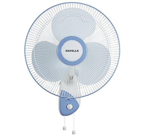 Image of Havells Swanky 400mm Wall Fan | High Speed | Smooth Oscillation | 3 Speed Control | Compact & Sturdy Build | Ideal for Bedroom, Kitchen & Study Areas | 2-Year Warranty | (Blue)