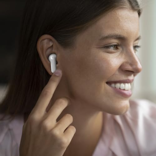 Hama Écouteurs Bluetooth 5.3 sans Fil Freedom Light II, Intra Auriculaires, TWS, Autonomie 20h, Earbuds Compatible Siri Google Assistant, Micro, Commande Vocal/Tactile, Boitier Recharge USB-C, Blanc