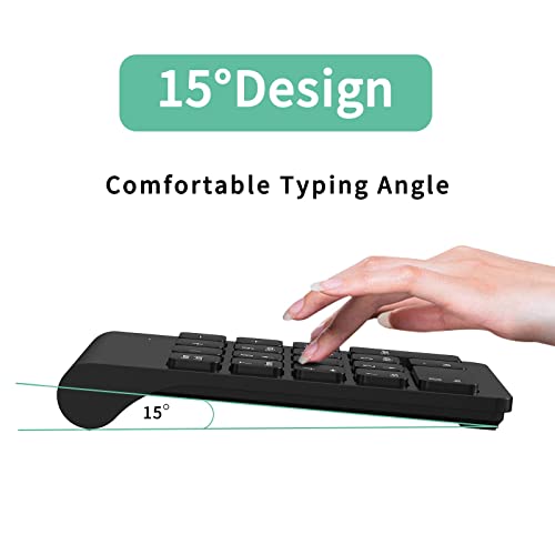 Image of cimetech Wireless Numeric Keypad, 2.4G Portable Ergonomic Mini Numpad with 18Keys Office Calculating Number Pads for Laptop, Notebook, Desktop, Computer, PC