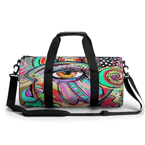 Sac de sport Yeux Colorés 45x23x23cm imperméable pour gym