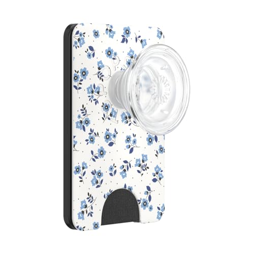 Image of PopSockets Phone Wallet for MagSafe, Phone Card Holder with Grip, Bow - Forget-Me-Not Waltz