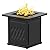 EAST OAK 28'' Propane Fire Pit Table, 50,000 BTU Steel Gas FirePit for Outdoor, Outside Patio Deck and Garden, CSA Certified Fire Table with Magnetic Lid, Cover-Storage Basket and Lava Rock , Black