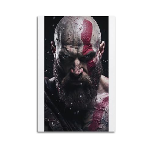 nshdahns Póster de God of War para pared, diseño vintage, decoración de habitación, póster estético para dormitorio, 30 x 45 cm, estilo sin marco