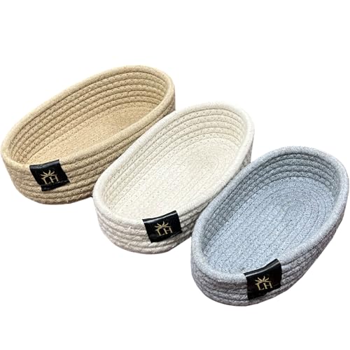 Image of LUXE HOME INTERNATIONAL 3-Piece Cotton Storage Basket Set - Multicolor, Eco-Friendly & Durable, Multipurpose Baskets for Laundry, Toys, Clothes, Home Organization and Decor