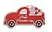 Happy Valentine's Day Truck Glittery Red Decor Sign with Ribbon Hanger - 15.5 x 8 Inches