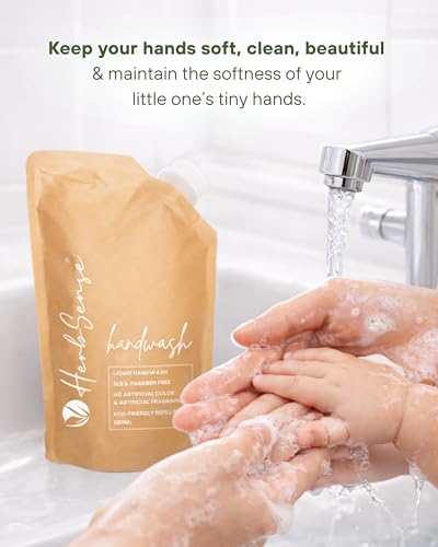 Image of Herbsense Liquid Handwash Refill Pack, No Artificial Fragrance & Color,Sulphate Free,Zero Chemical Handwash (500ml x 2, Pack of 2) (1000ml)