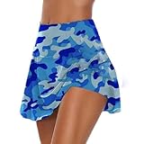 Falda deportiva informal para mujer, azul, S