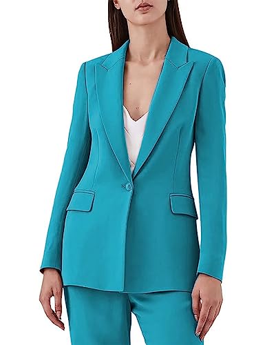Pantsuit for Women 2 Piece One Button Solid Business Women's Suit Dressy Casual Tuxedo Suit for Ladies