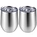 ANEWISH Juego de 2 tazas de café con tapa, de acero inoxidable, 350 ml, termo aislado al vacío, doble capa para champán, vino, té, zumo, leche