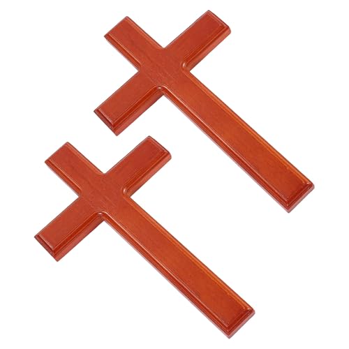 Cruz para decoración de madera colgante artesanal vintage PRETYZOOM para pared