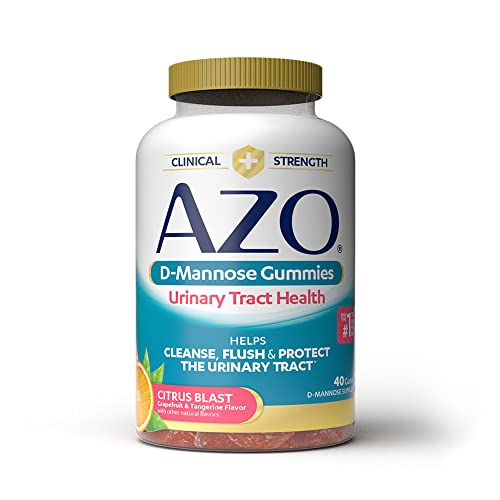 Image of AZO D Mannose Urinary Tract Health Gummies, 40 Count, Clinical Strength 2000mg, Helps Cleanse, Flush & Protect, No.1 Pharmacist Recommended Brand, Vegan Tangy Citrus Blast Flavor, Non-GMO, Gluten Free