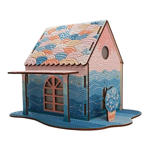 Kit peinture diamant 3D cabane sirène arc-en-ciel DIY broderie