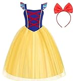 Lovely Mermaid Renaissance Medieval Dress Princess Dress Girls Irish Costume Cosplay Retro Gown Birthday Halloween Xmas Party (6T,Snow White-1)