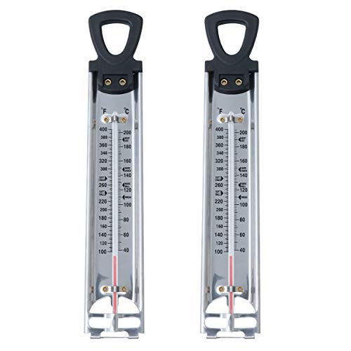 Ciieeo Multi-use Thermometer Set Candy Thermometer Double Scale (Fahrenheit Celsius) Wall Hanging for Kitchen