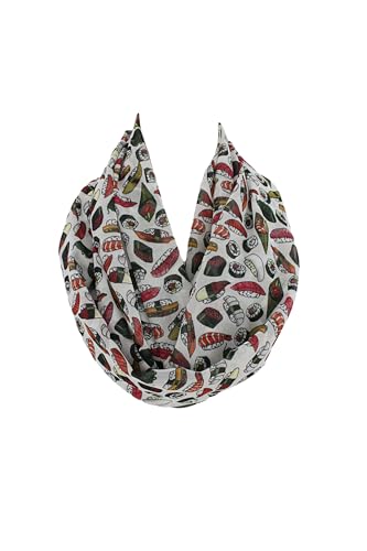 Etwoa Sushi Pattern infinity Scarf Circle Scarf Loop Scarf