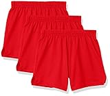 Soffe girls Authentic Cheer Shorts, Red (3-pack), Medium US
