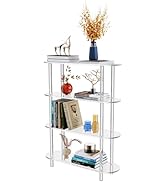 Solaround Acryl Boekenplank, Clear Display Plank, Opslag Organizer Bijzettafel (4 Tier Clear)
