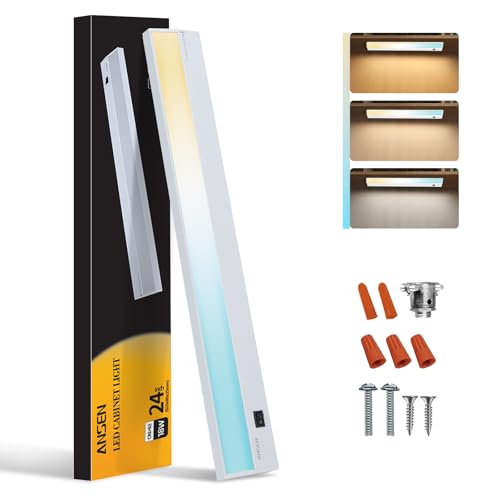 Ansen Hardwired Under Cabinet Lighting, 24in 18W LED Light for Kitchen/Closet, 1237lm, CRI>92, R9>90, 3 Color Temperature, Dimmable, 3000K/4000K/5000K(Warm White, Cool White, Daylight)” style=”margin-left: auto;margin-right: auto”></div>
<blockquote class=