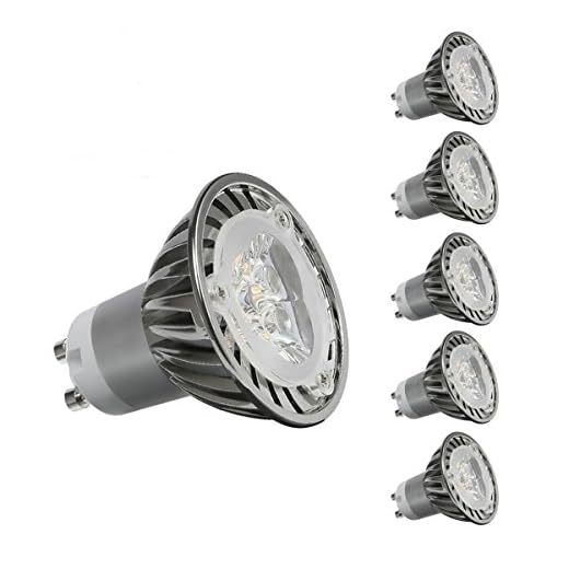 CY dimbar LED-lampa 3 W, MR16, GU10, motsvarar 35 W halogenlampa, 350 lumen, kallvit, 6000 K, 45 graders strålvinkel, infällbar lampa, ljusband, förpackning med 6 st.