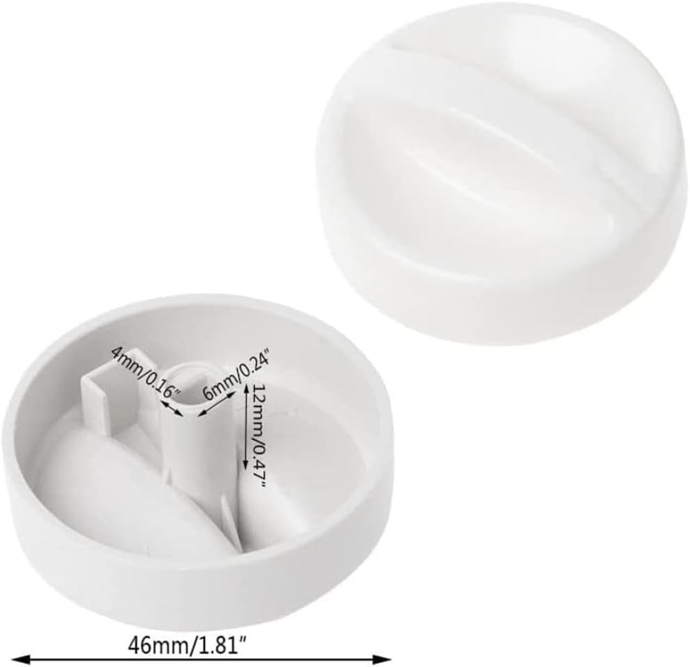 2 Manopole Rotanti Per Forno Microonde - Interruttore Controllo Plastica, Foro D 6x4mm, Colore Bianco - Foto 2