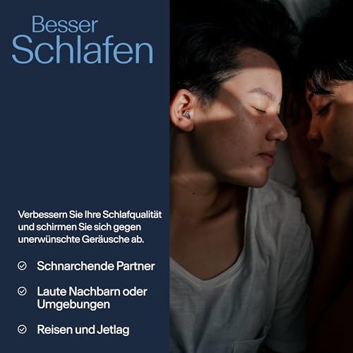 Alpine SleepDeep - Ohrstöpsel zum Schlafen und für Konzentration - 27dB - Neue 3D-Ovalform Ohrenstöpsel und weicher, geräuschdämpfender Kern für maximalen Komfort und Dämpfung - Größe S+M/L