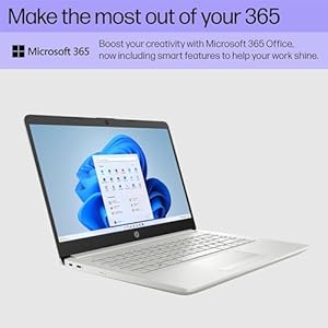 HP Portable Laptop, Student and Business, 14" HD Display, Intel Quad-Core N4120, 8GB DDR4 RAM, 64GB eMMC, 1 Year Office 365, Webcam, RJ-45, HDMI, Wi-Fi, Windows 11 Home, Silver 2 41lh57herGL. SS300