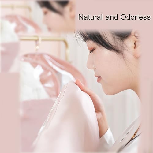 Garment Bags for Hanging Clothes, Hanging Clothes Bag Dust-Proof Suitable for Coats, Jackets, Shirts, Down Jackets(Pink,90x58x9cm/35x23x4in)4