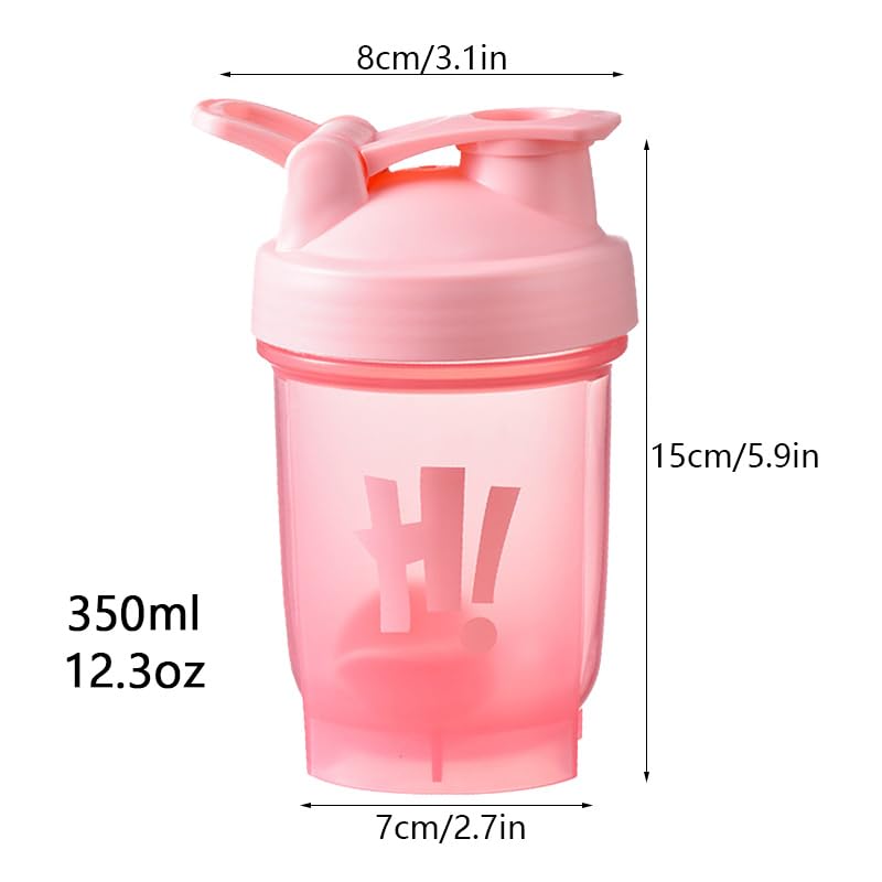 chongning Protein Shaker Bottle with Mixing Ball, 350ml Protein Powder Shaker Bottle, Leakproof Flip On Lid - Image 2