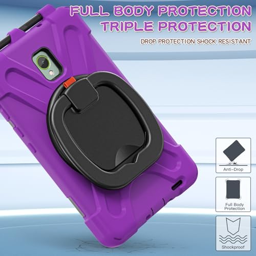 Funda para Samsung Galaxy Tab Active 3 con soporte giratorio morada 3