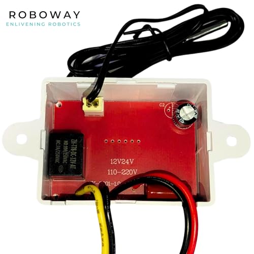 Image of ROBOWAY 1Pcs XH-W3001 Digital Temperature Controller with Waterproof Sensor Probe, LED Display Thermostat Switch -50C to 110C, 220V 7A for Incubator, Aquarium, Refrigerator (Pack of 1)