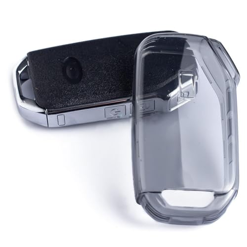 Image of JVCV Soft TPU Transparent Cover Compatible with Kia Seltos 2023 Facelift HTX Carens X Line Sonet Facelift Clavis EV 3 /4 Button Smart Key | Shockproof Case (Transparent Black)