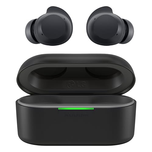 Image of LG xboom Buds Plus, xboom Signature Sound by will.i.am with Graphene Drivers, Hybrid Active Noise Cancellation, Up to 30 Hours of Battery, IPX4 Water Resistant, Black