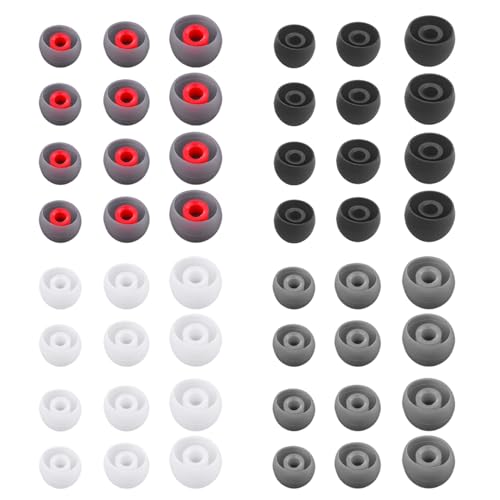 Eupneicu Ersatz Silikon Ohrstöpsel, 3 Farben, 3 Größen, Kompatibel Mit Den Meisten In-Ear Kopfhörer, Ersatzpolster Ohrpolster Kopfhörer Aufsätze In-Ear [48 Stücke]