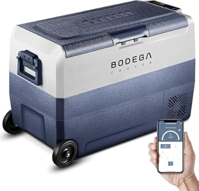 BODEGACOOLER 12 Volt Portable Refrigerator,64 Quart Car Fridge Dual Zone -4?-68?,60L Car Freezer APP Control,Electric Compressor Cooler 12/24V DC and 100-240V AC for RV,Camping,Travel,Truck,Vehicles