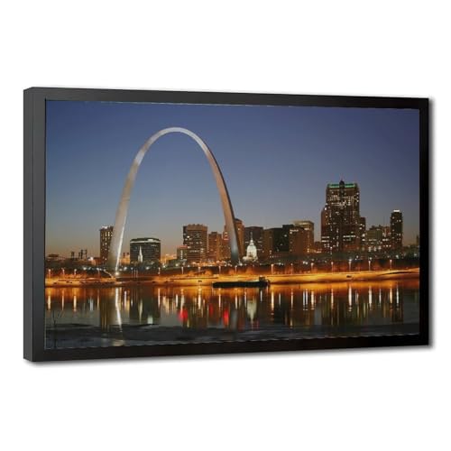 Impression sur toile Saint Louis Missouri Skyline décoration de bureau en cadre 50x75 cm