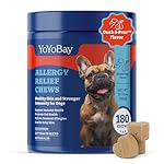 Dog Allergy Relief Chews – 180 Soft Chews, Duck & Pear Flavor - Immune Support & Itch Relief with Colostrum, Astragalus Root, 6-Strain Gut Health Blend