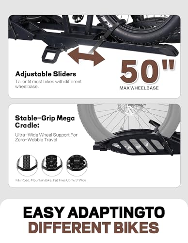 Image of Young Electric 3-Bike Rack, 250LBS, Hitch Carrier with Ramp