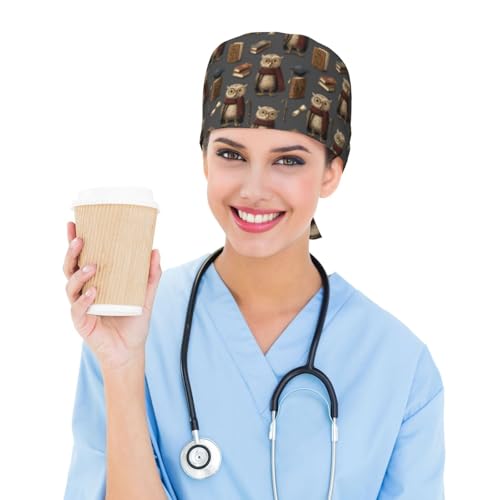 Image of Adjustable Scrub Cap with Sweatband, Breathable Working Hat for Men /Women