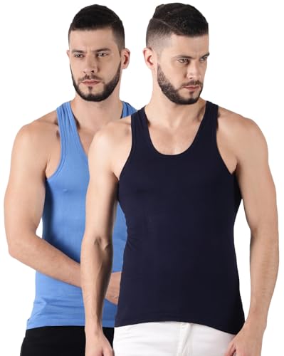 Image of Dollar Lehar Men Combed Cotton Round Neck Vest -Colour May Vary