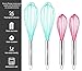 Webake 8 Inch and 10 Inch Silicone Whisk Set of 4, Egg Beater Whisk Balloon Egg Sauce Whisk with 6 Wires, French Whisk Stainless Steel Mini Silicone Whisk for Nonstick Cookware,Solid Color