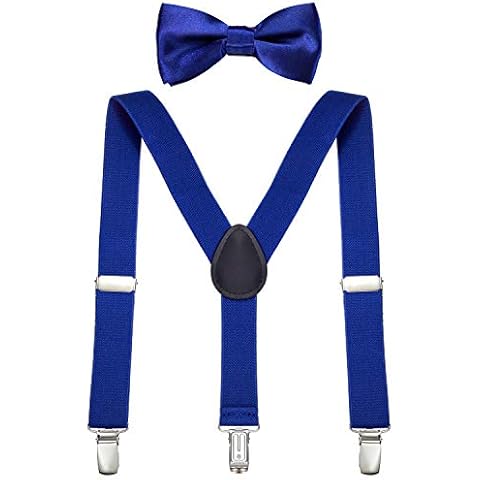 Conjunto de Tirantes y Pajarita Elásticos y Ajustables DonDon para Niño de 1-8 Años Cover