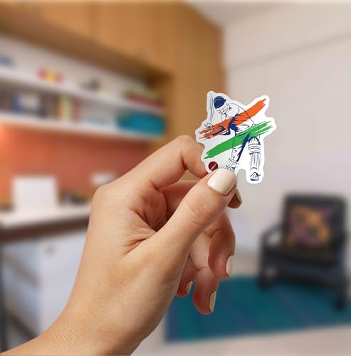 Image of WallDesign 76 Cricket Stickers Set for Mobile, Laptop, Accessories, Gifting - Durable, Laminated, Quality Printed Vinyl Graphics for Men, Sports Fans, self-adhesive, 2 inch