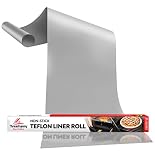 Silver Teflon Liner Roll for Ovens, Stovetops & Grills (75" x 17") - Cut to Custom Fit - Versatile Non-Stick Teflon Mat, Can Use As Oven Liner, Grill Mat, Stovetop Cover, Baking Sheet, etc.