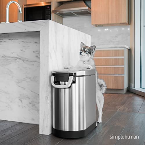 Simplehuman 25 Liter 27 Lb  122 Kg Medium Pet Food Storage Container for Dog Food Cat Food and Bird Feed Brushed Stainless Steel  Cucciolini Doodles Simplehuman 25 liter 27 lb  12 2 kg medium pet food storage container for dog food cat food and bird feed brushed stainless steel   cucciolini doodles