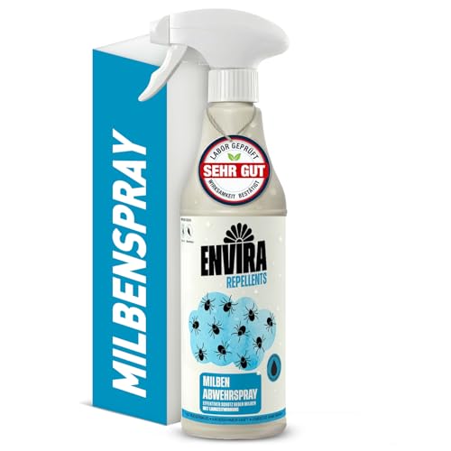 Envira Milbenspray für Matratzen 500 ml - Hochwirksames Abwehrspray gegen Milben & Hausstaubmilben - Anti Milben Spray - Milbenschutz für Allergiker - Mit dezentem Zitrusduft, geruchsarm