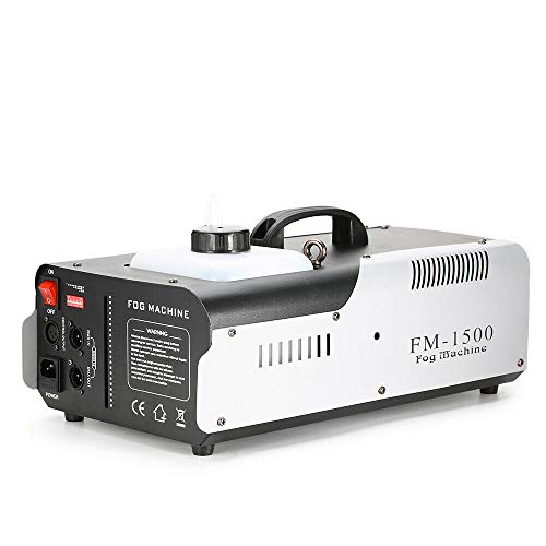 Machine à fumée, à effets, machine à fumée, 1500 W, avec télécommande, effets d'éclairage de scène, lampe LED DMX RVB, 53,5 x 31,5 x 25,5 cm