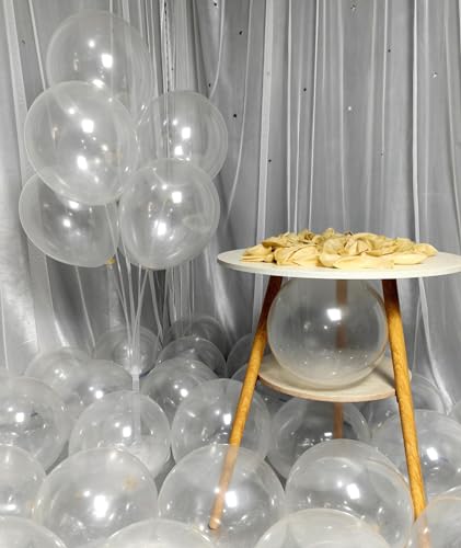 Image of 300 Pack Clear Balloons 12 Inch Latex Clear Latex Party Balloon Bulk for Various Party Events Decorations