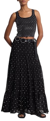 Michael Kors Women's Stud Scoop Neck Cropped Tank Top - Product