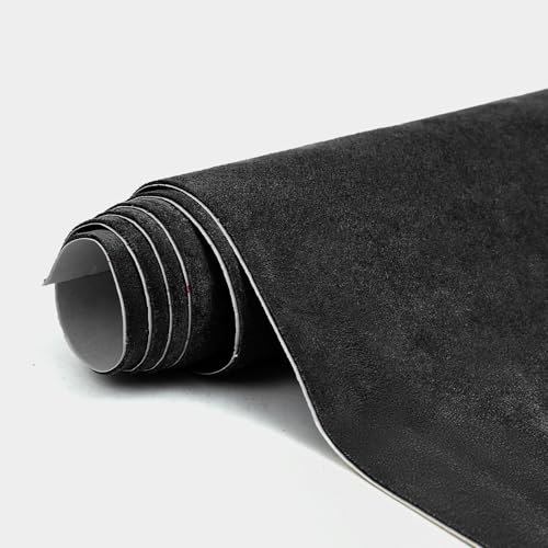 RadiantDecor Premium Black Suede Fabric Wrap - 12x48 inch Suede Wrap for Car Interior - Self-Adhesive Microfiber and Synthetic Leather Stretchable Interior Film for Car and Home Decor